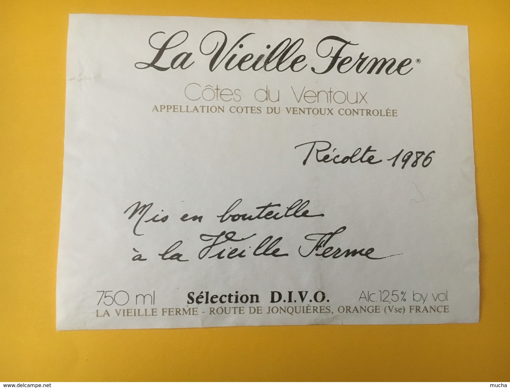 4788 - La Vieille Ferme 1986 Côtes Du Ventoux Sélection DIVO - Côtes Du Ventoux
