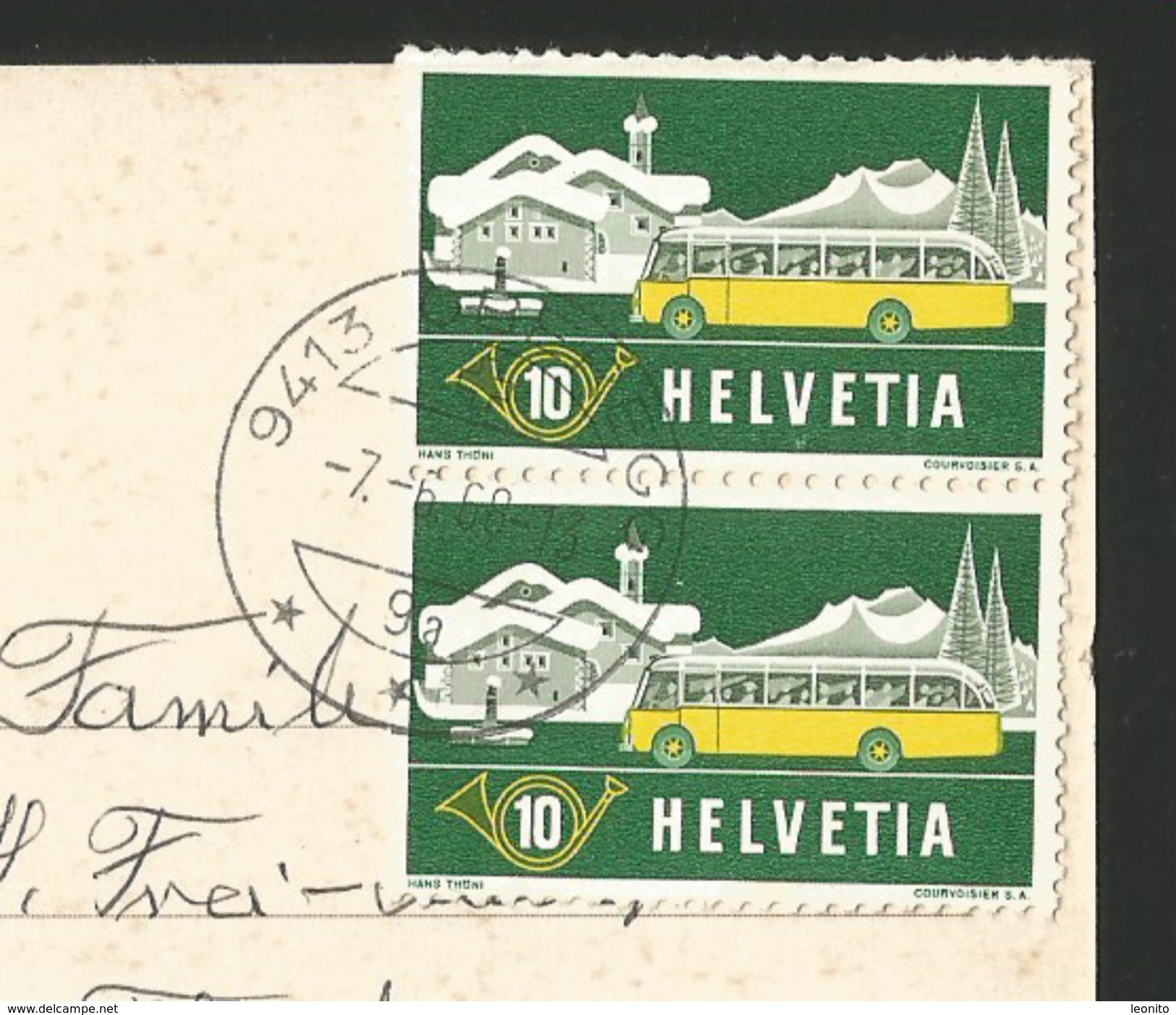 ST. ANTON AI Oberegg Hotel Restaurant RÖSSLI Postauto Briefmarken 1969 - Oberegg