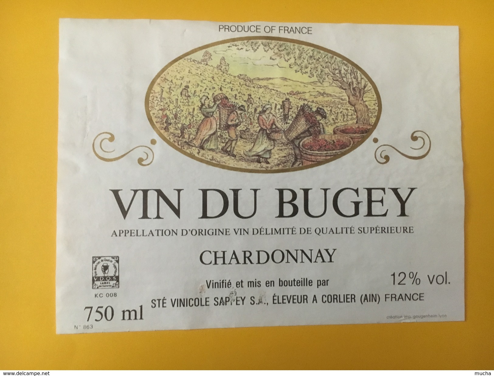 4808 - Vin Du Bugey Chardonnay Ain - Autres & Non Classés