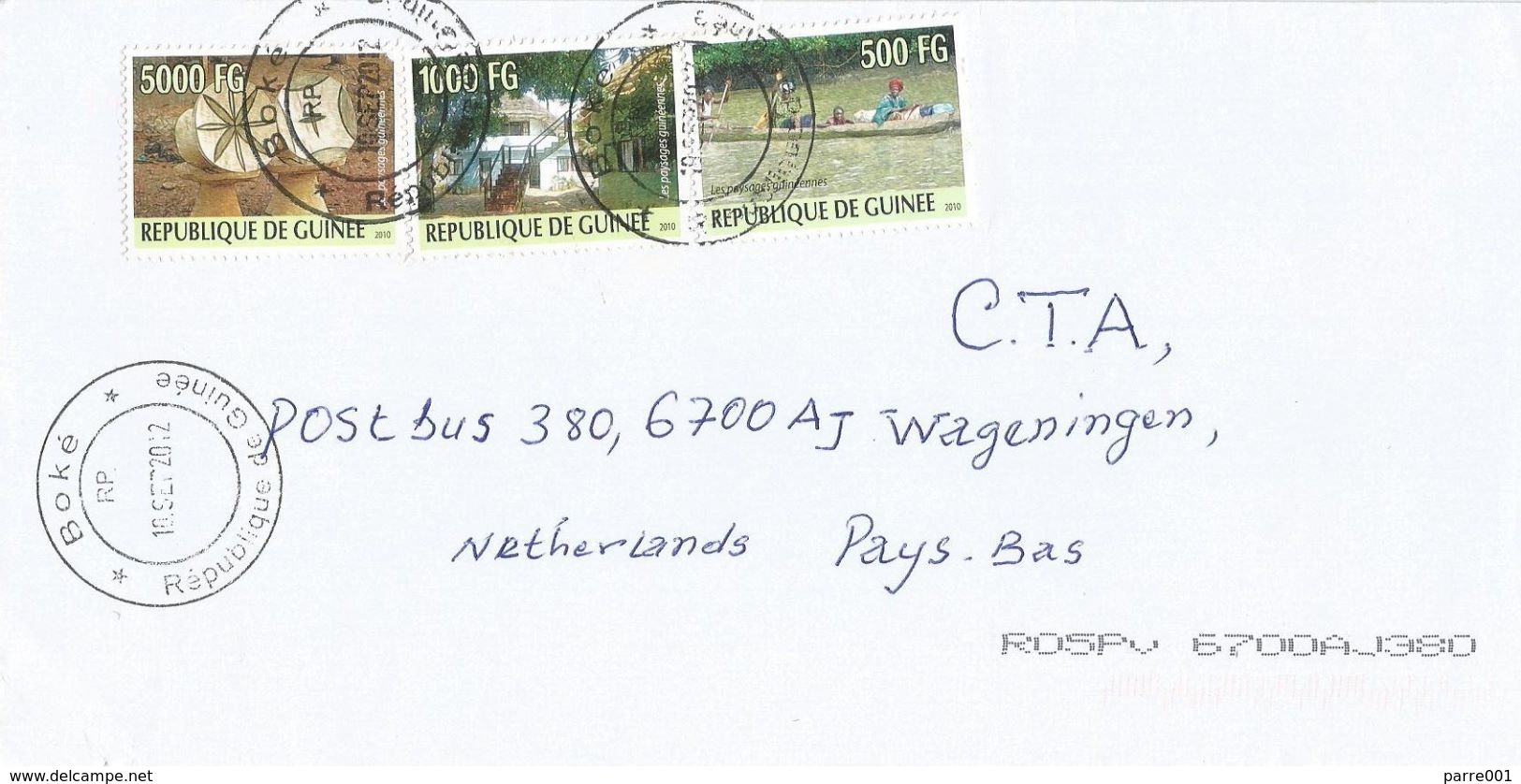 Guinee Guinea 2012 Conakry Canoe Colonial Building Drums 500 FG 1000 FG 5000 FG Cover - Guinea (1958-...)