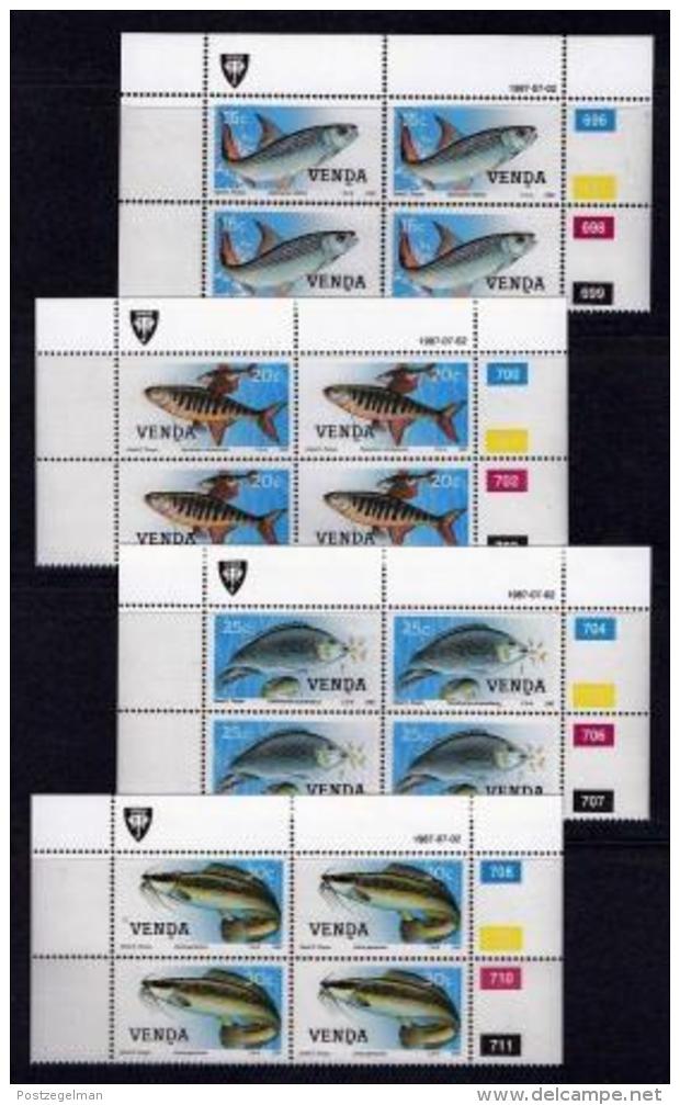 VENDA, 1987, Mint Never Hinged Stamps In Control Blocks, MI 159-162, Freshwater Fish, X336 - Venda