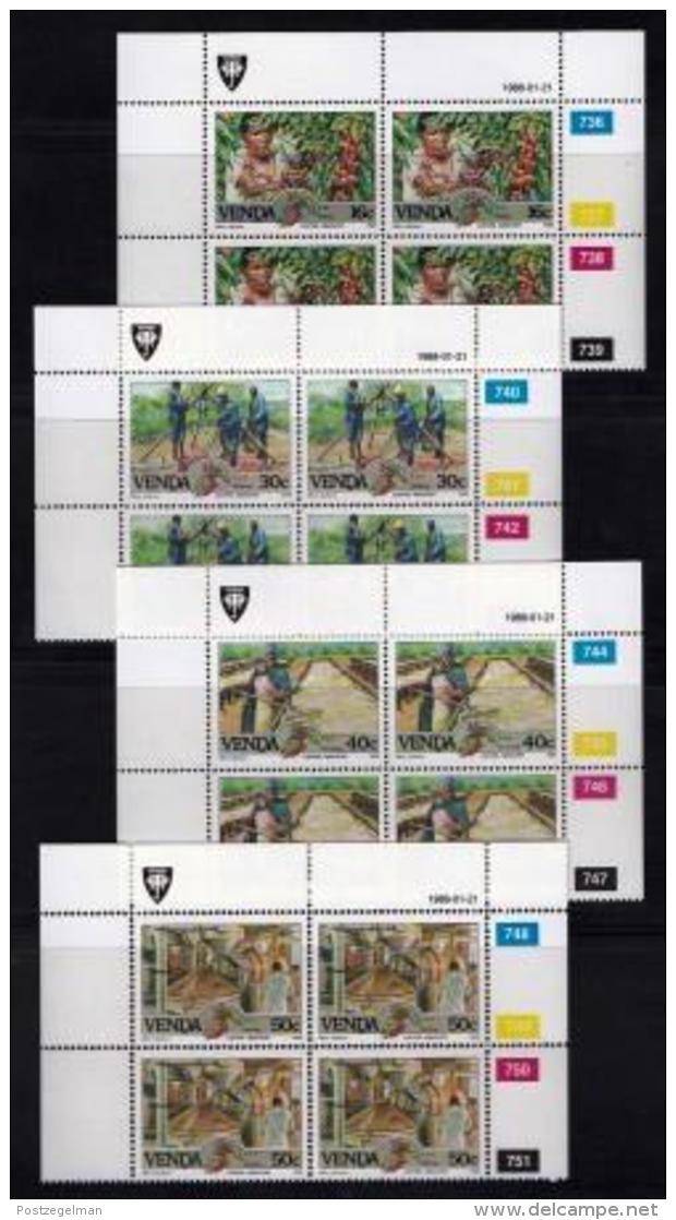 VENDA, 1988, Mint Never Hinged Stamps In Control Blocks, MI 167-170, Coffee Industry, X338 - Venda