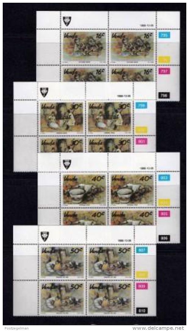 VENDA, 1988, Mint Never Hinged Stamps In Control Blocks, MI 179-182, Local Art, X341 - Venda