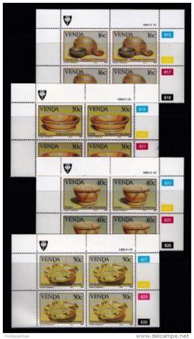 VENDA, 1989, Mint Never Hinged Stamps In Control Blocks, MI 183-186, Traditional Kitchenware, X342 - Venda