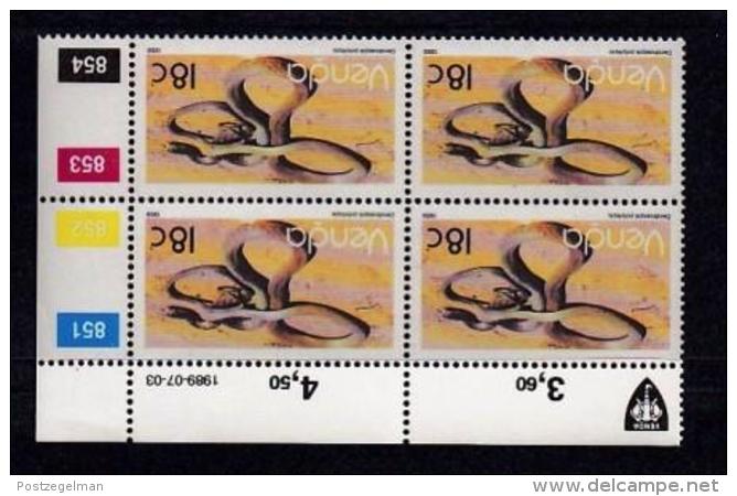 VENDA, 1989, Mint Never Hinged Stamps In Control Blocks, MI 195, Reptile 18 Cent, X345 - Venda