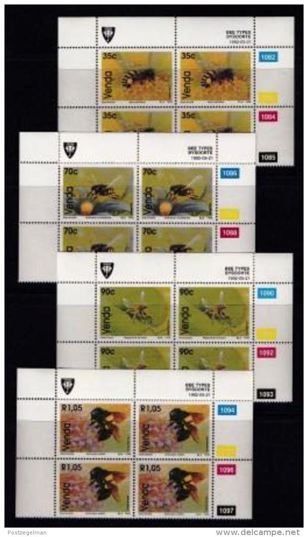 VENDA, 1992, Mint Never Hinged Stamps In Control Blocks, MI  237-240,  Bees,  X357 - Venda