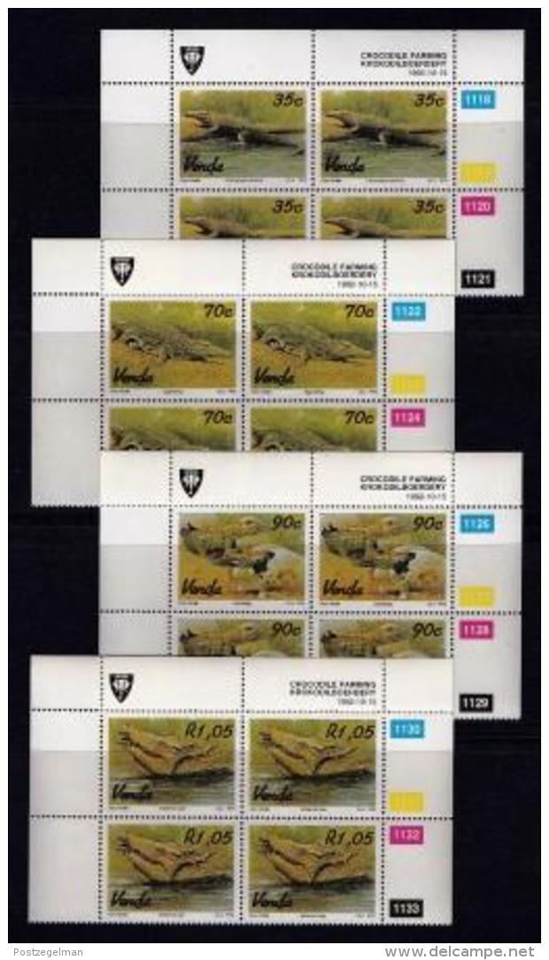 VENDA, 1992, Mint Never Hinged Stamps In Control Blocks, MI  246-249, Crocodil Farm,  X359 - Venda