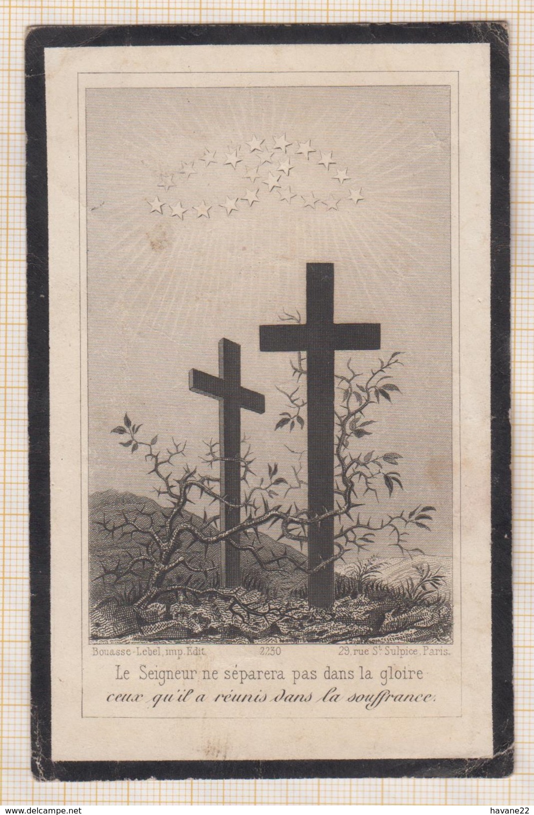 7AJ396  Image Pieuse MORTUAIRE DIZIEN DEVOIR DOMECY SUR CURE 1883 2  SCANS - Images Religieuses