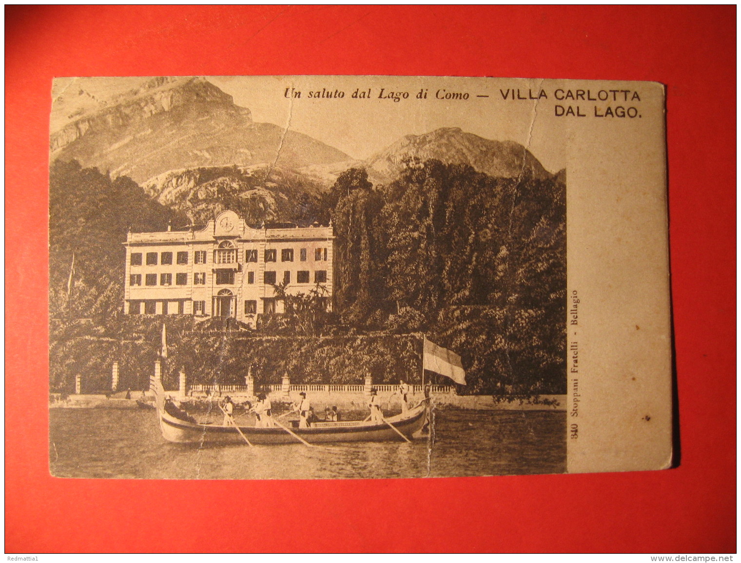 CARTOLINA  UN SALUTO DAL LAGO DI COMO VILLA CARLOTTA DAL LAGO ANIMATA   -  C-  201 - Como