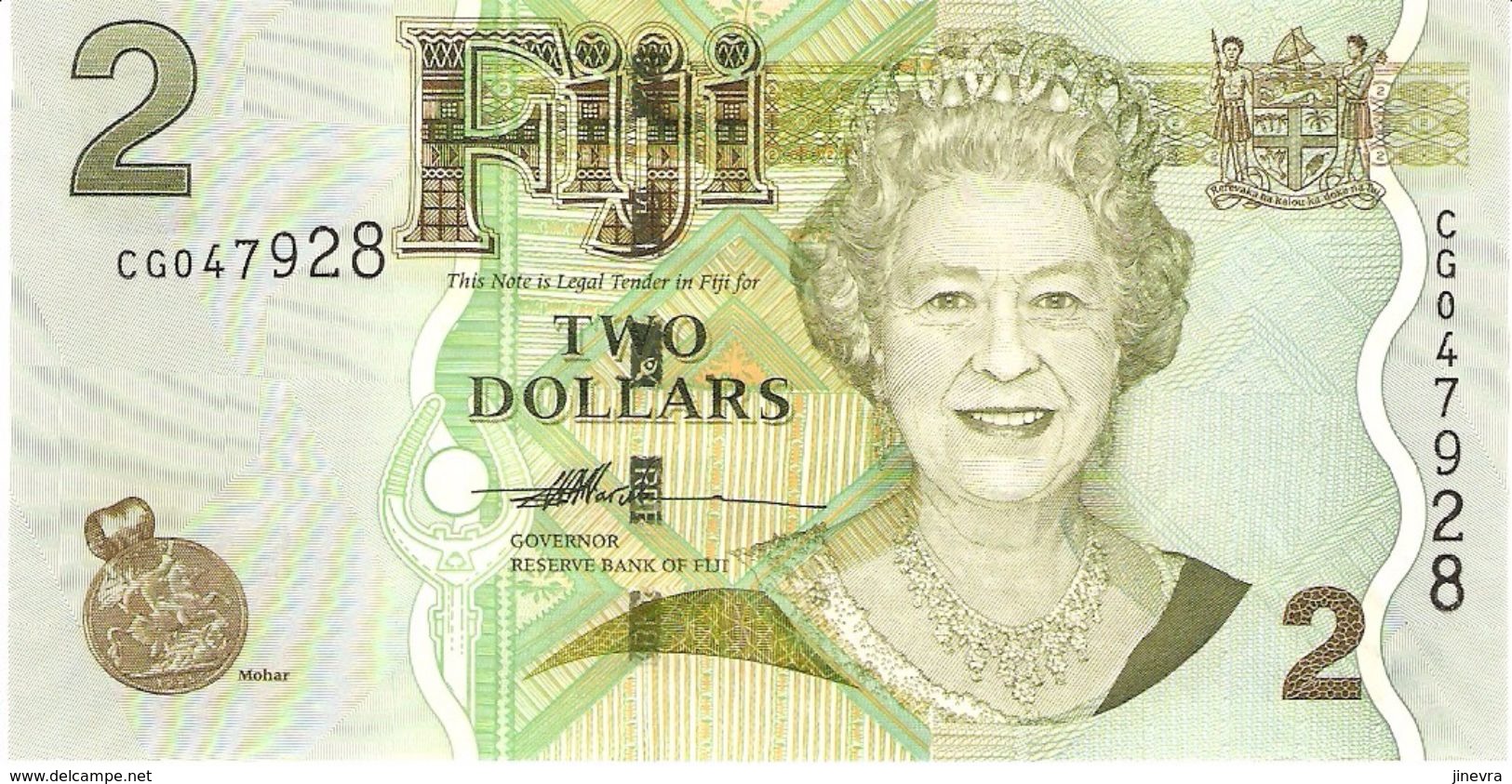 FIJI 2 DOLLARS 2007 PICK 109a UNC - Fidji