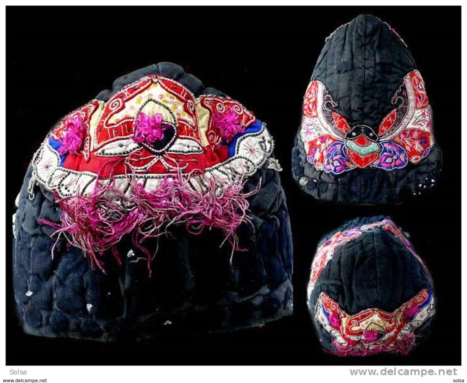 Coiffe Miao Aux Deux Papillons / Old Yunnan Miao Headress - Art Asiatique