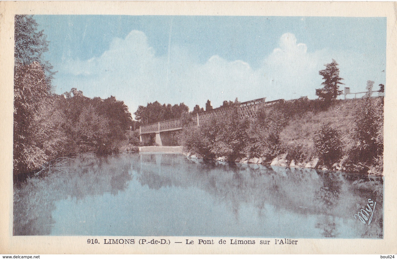 LIMONS  EN PUY DE DOME  LE PONT DE LIMONS SUR L4ALLIER VOIR VERSO CPA  CIRCULEE - Autres & Non Classés