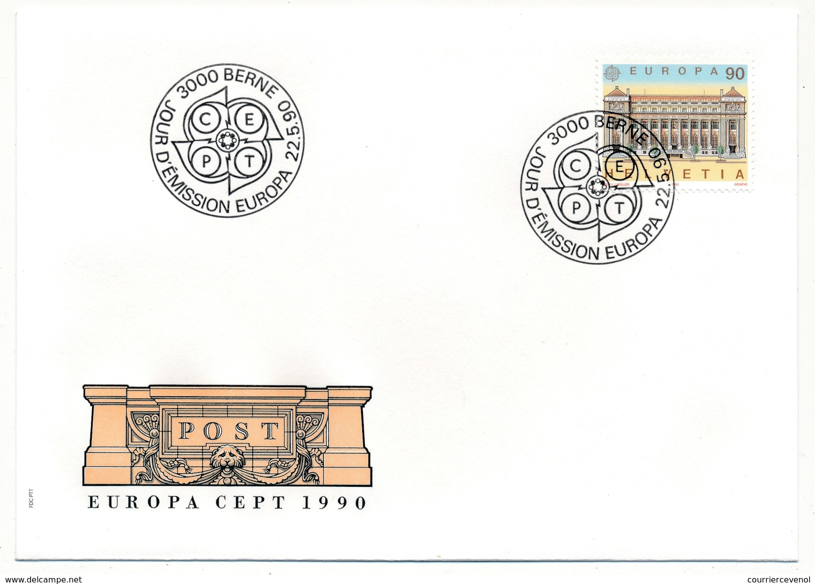 SUISSE -  3 Enveloppes FDC - EUROPA 1990 - Berne 22/05/1990 - FDC