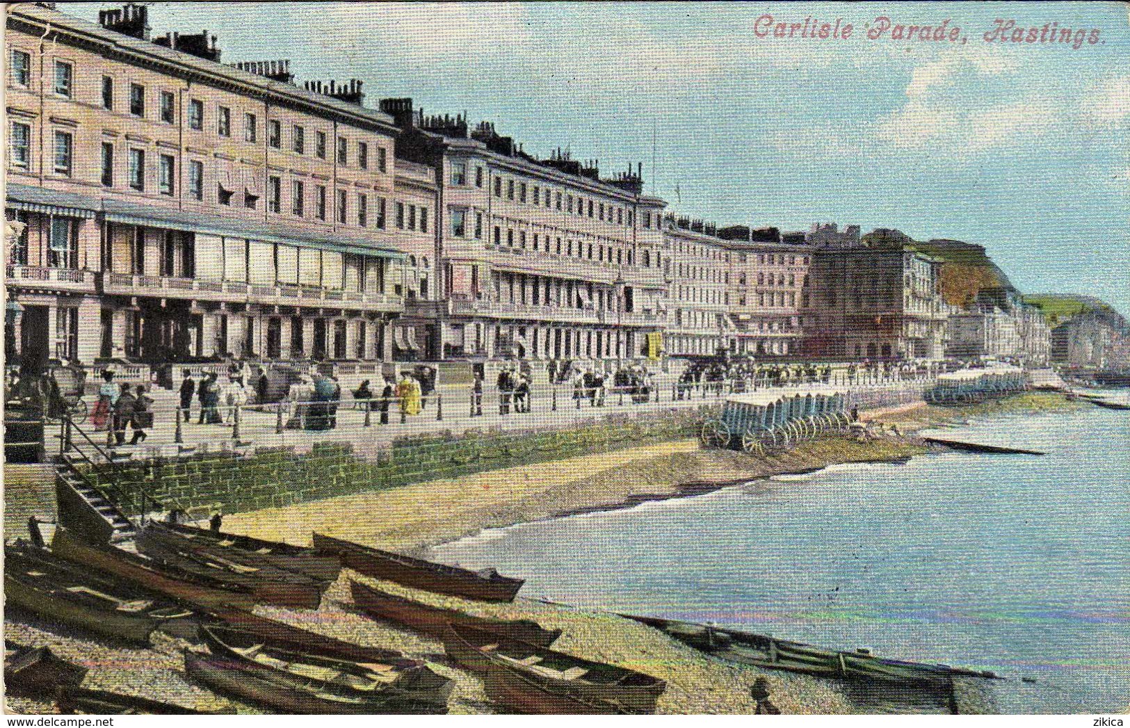 United Kingdom > England > Sussex > Hastings - Carlisle Parade & Beach.postcard Via Germany - Hastings