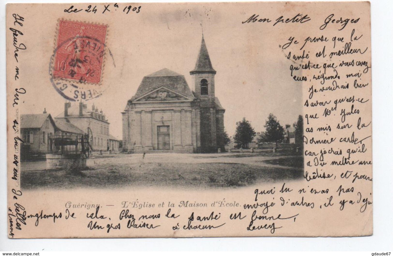 GUERIGNY (58) - L'EGLISE ET LA MAISON D'ECOLE - Guerigny