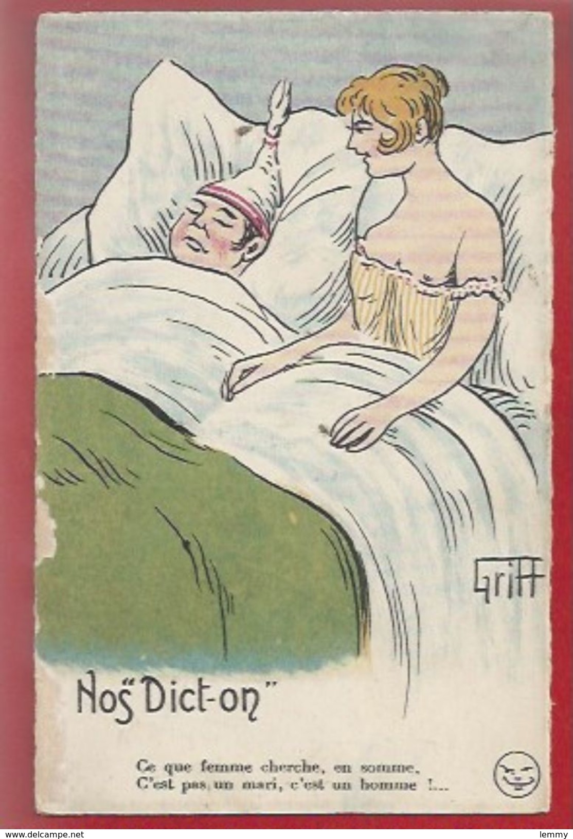 ILLUSTRATEUR : GRIFF - NOS DICT'ON -   CE QUE FEMME CHERCHE...   BROCHERIOUX SERIE 271 - 1919 - Griff