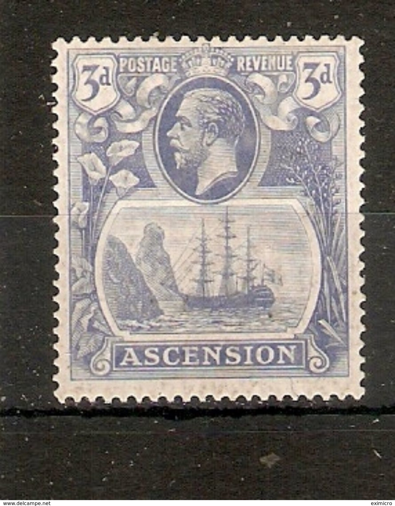 ASCENSION 1924 3d SG 14 MOUNTED MINT Cat £8 - Ascension