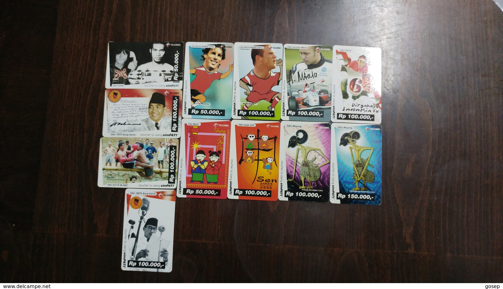 Indonesia-prepiad Card-(set 3)-(12cards)-used+2card Prepiad Free - Indonésie