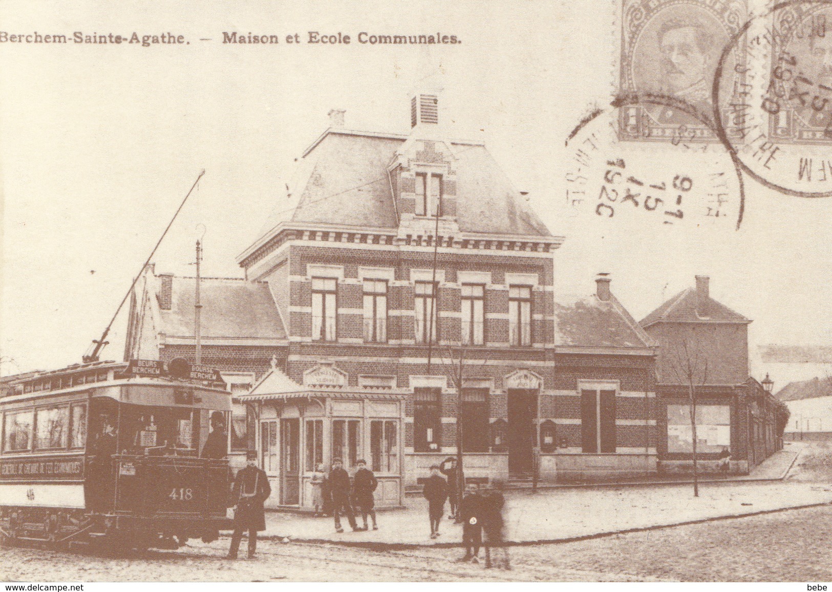 BERCHEM-STE-AGATHE (REPRODUCTION ADEPS 2 SCAN) MAISON ET ECOLE COMMUNAL - Berchem-Ste-Agathe - St-Agatha-Berchem