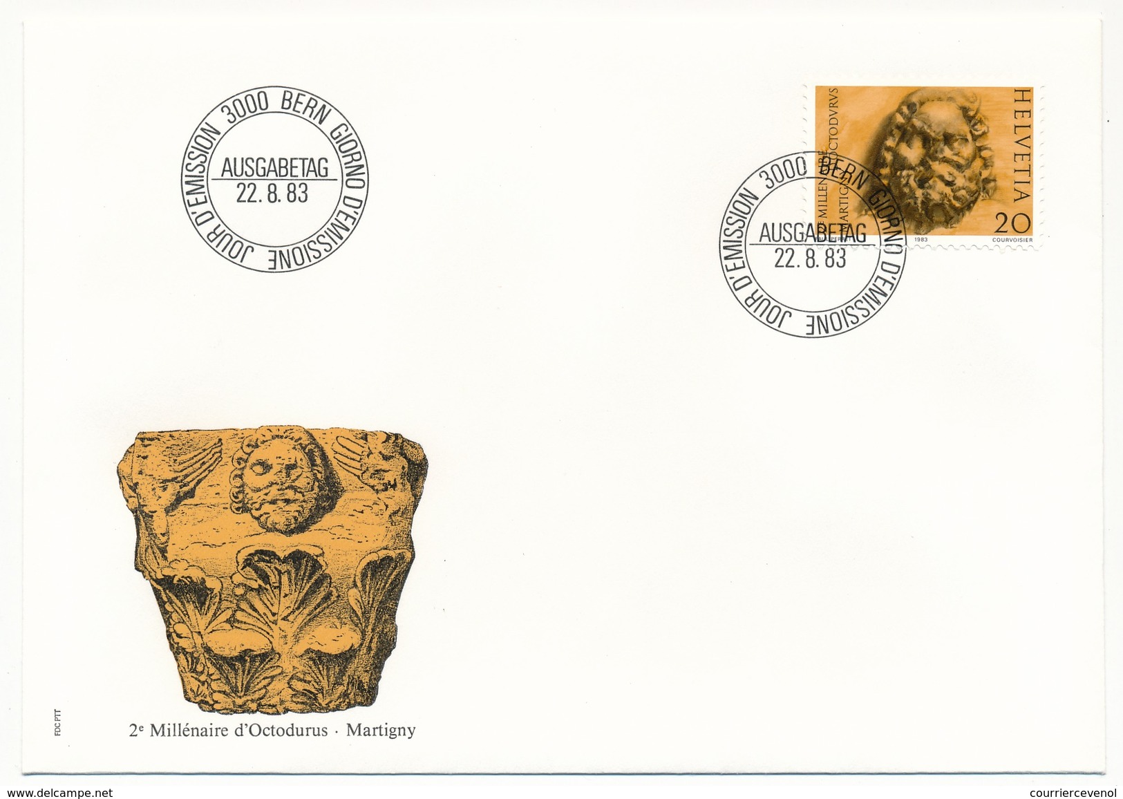 SUISSE - 5 Enveloppes FDC - Timbres-poste Spéciaux 1983 (Martigny, Chiens, Cyclisme, Communications) - Bern - 22/08/1983 - FDC