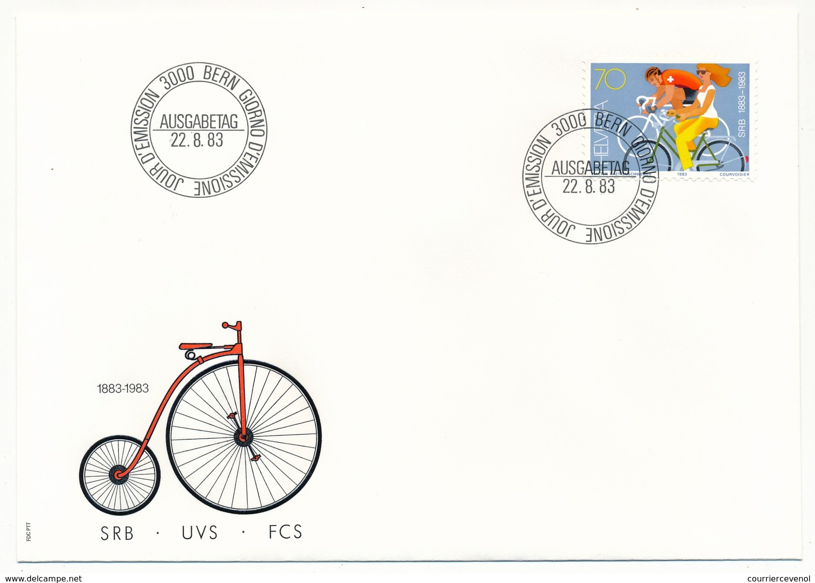 SUISSE - 5 Enveloppes FDC - Timbres-poste Spéciaux 1983 (Martigny, Chiens, Cyclisme, Communications) - Bern - 22/08/1983 - FDC