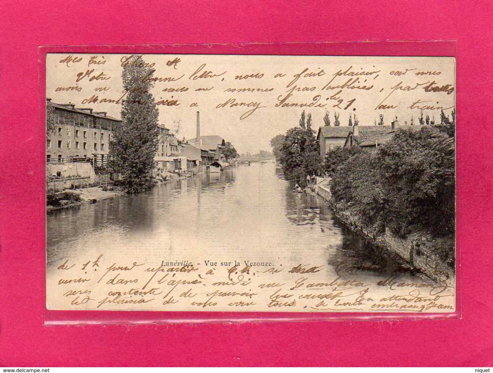 54 MEURTHE ET MOSELLE, LUNEVILLE, Vue Sur La Vezouze, Animée, Lavandière, 1903 - Luneville