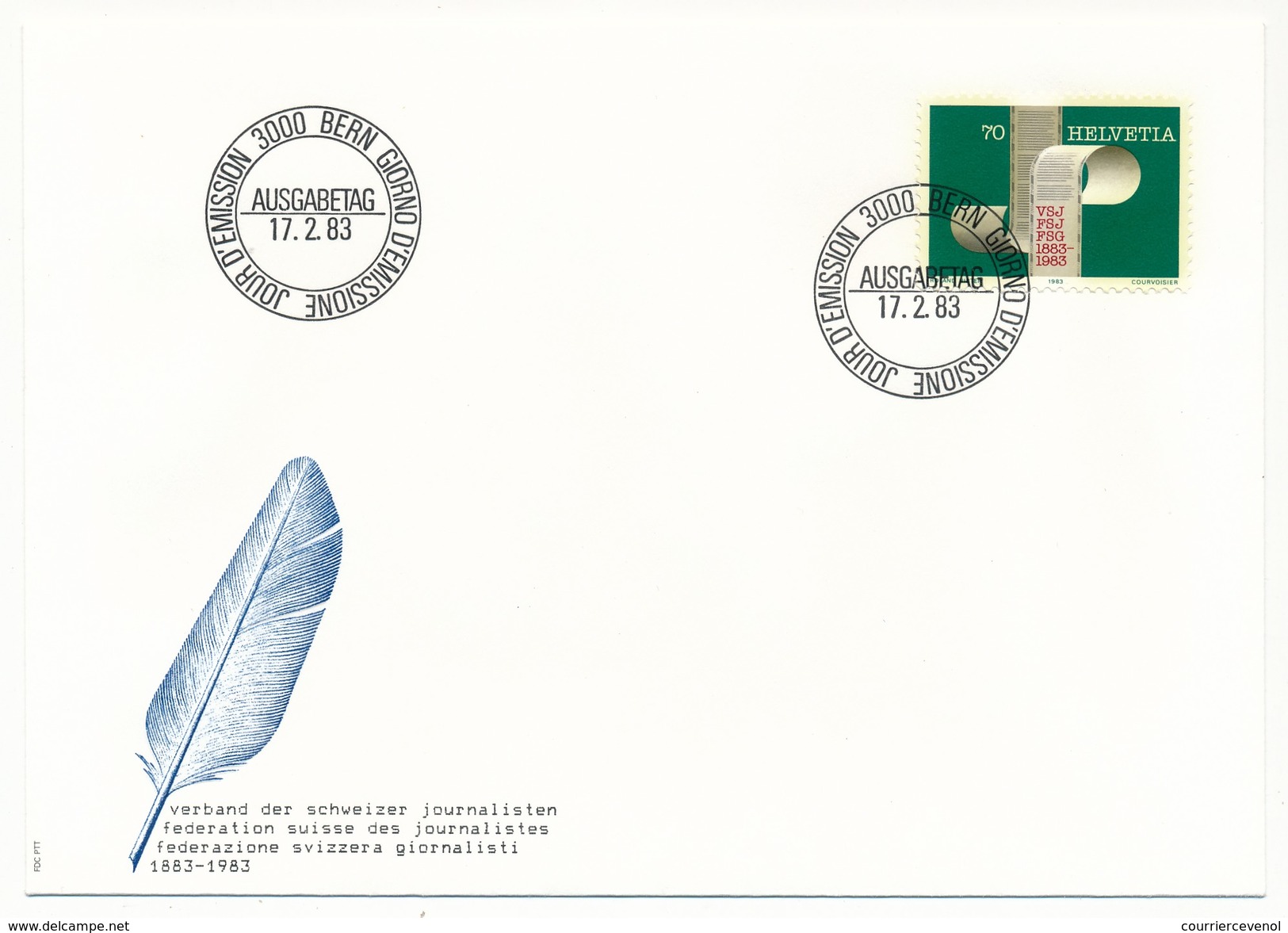 SUISSE - 5 Env.FDC - Timbres-poste Spéciaux 1983 (Pécheurs, Université Zurich, Machines, Journalist) - Bern - 17/02/1983 - FDC