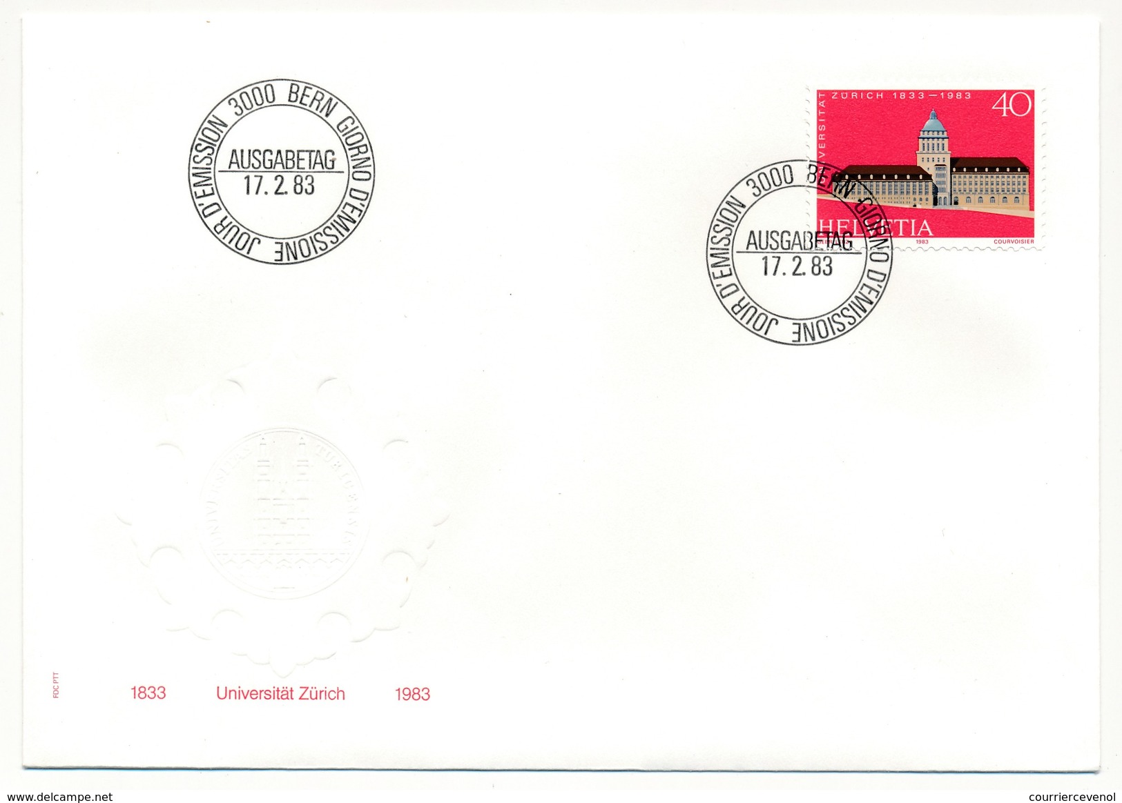 SUISSE - 5 Env.FDC - Timbres-poste Spéciaux 1983 (Pécheurs, Université Zurich, Machines, Journalist) - Bern - 17/02/1983 - FDC