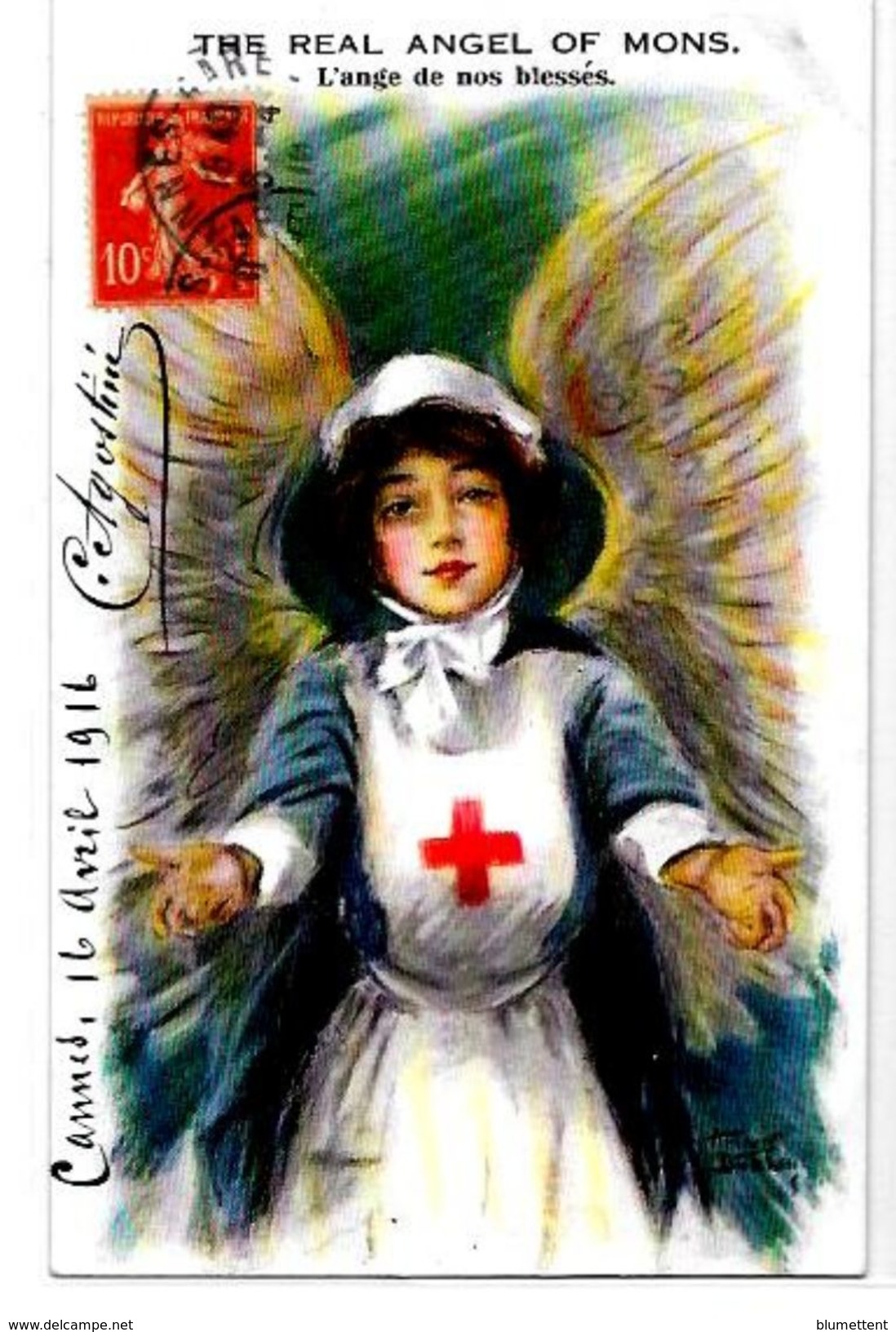 CPA Croix Rouge Red Cross écrite Ange - Rotes Kreuz