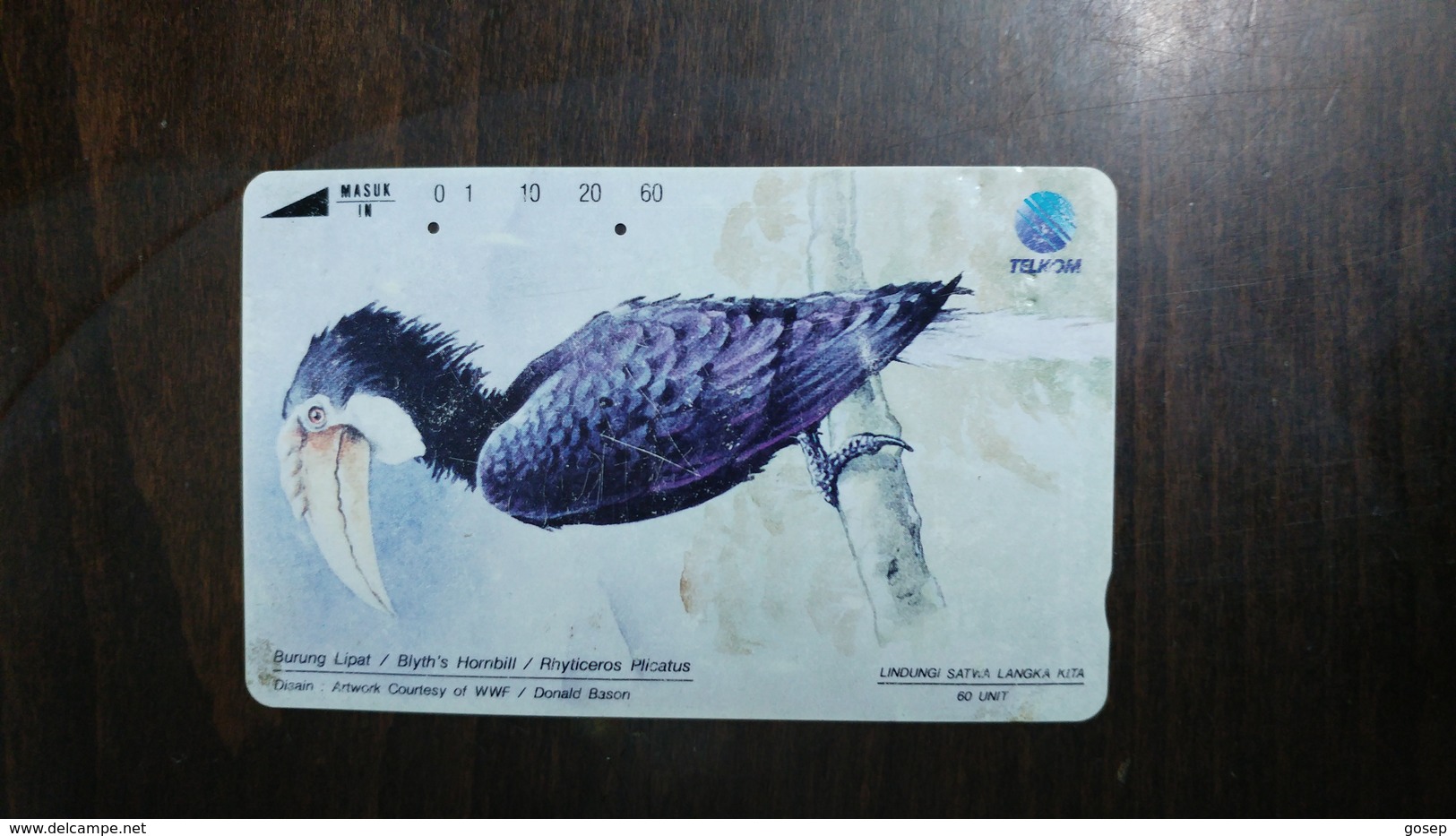 Indonesia-burung Lipat-blyth's Hombill-eagle-(s124)--(60units)-used Card - Eagles & Birds Of Prey