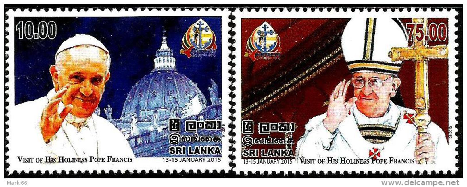 Sri Lanka - 2015 - Visit Of Pope Francis To Sri Lanka - Mint Stamp Set - Sri Lanka (Ceylon) (1948-...)