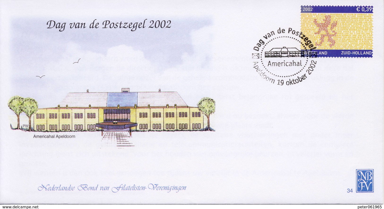 Envelop Dag Van De Postzegel 2002 (Zuid Holland) - Cartas & Documentos