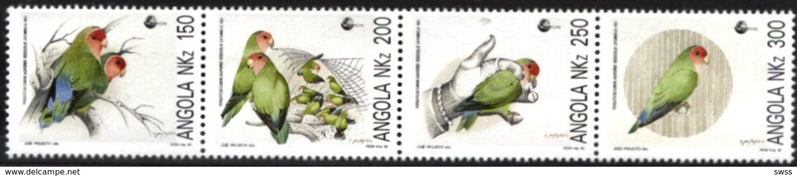 ANGOLA, 1992, FAUNA, BIRDS, ECO'92, R#287-90, YV#862-65, MNH - Angola