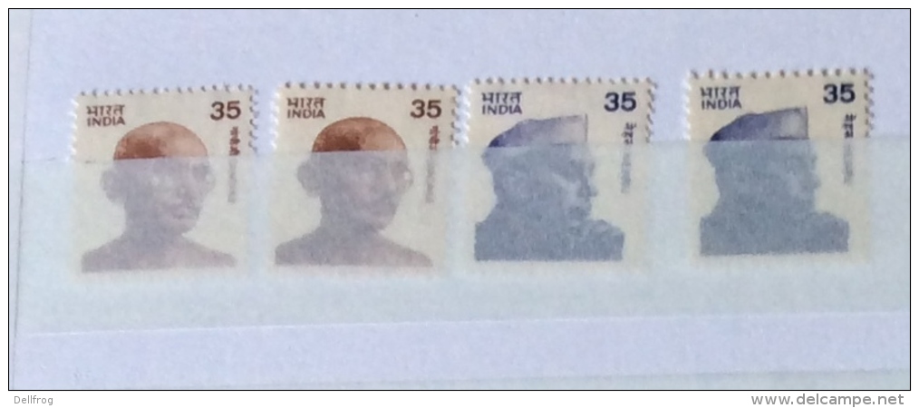 India 1980 Sg Sg979 980 979a 980a Perf 14 X 14.5 And Perf13 Definitives Mnh - Unused Stamps