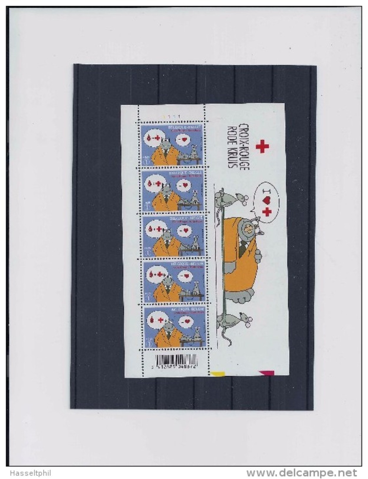 Belgie - Belgique 3747 Velletje Van 5 Postfris - Feuillet De 5 Timbres Neufs  -  Rode Kruis - Le Chat - Geluck - Non Classés