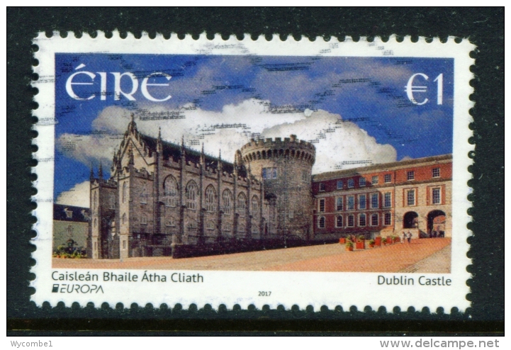 IRELAND  -  2017  Europa  Castles  1 Euro  Used As Scan - Used Stamps