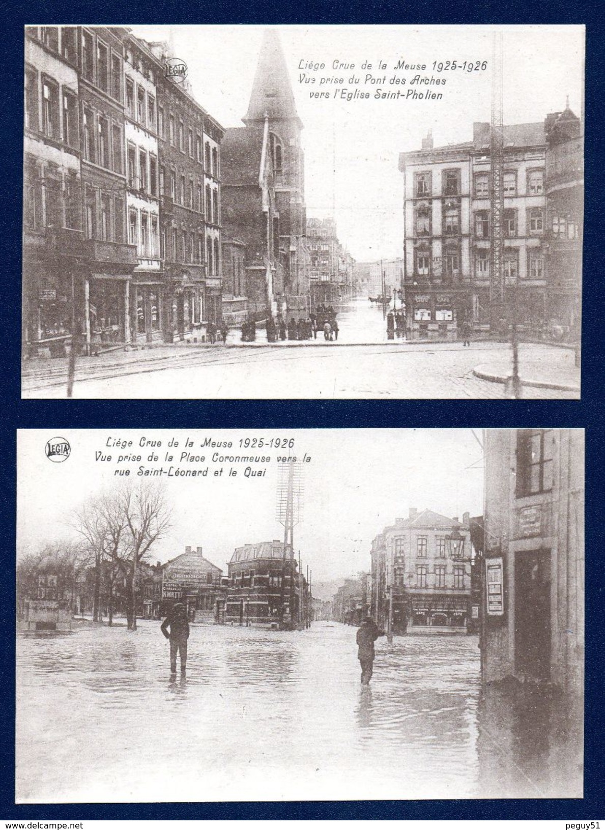 Liège. Lot De 10 Cartes. Crue De La Meuse. Décembre 1925- Janvier 1926 - Liege