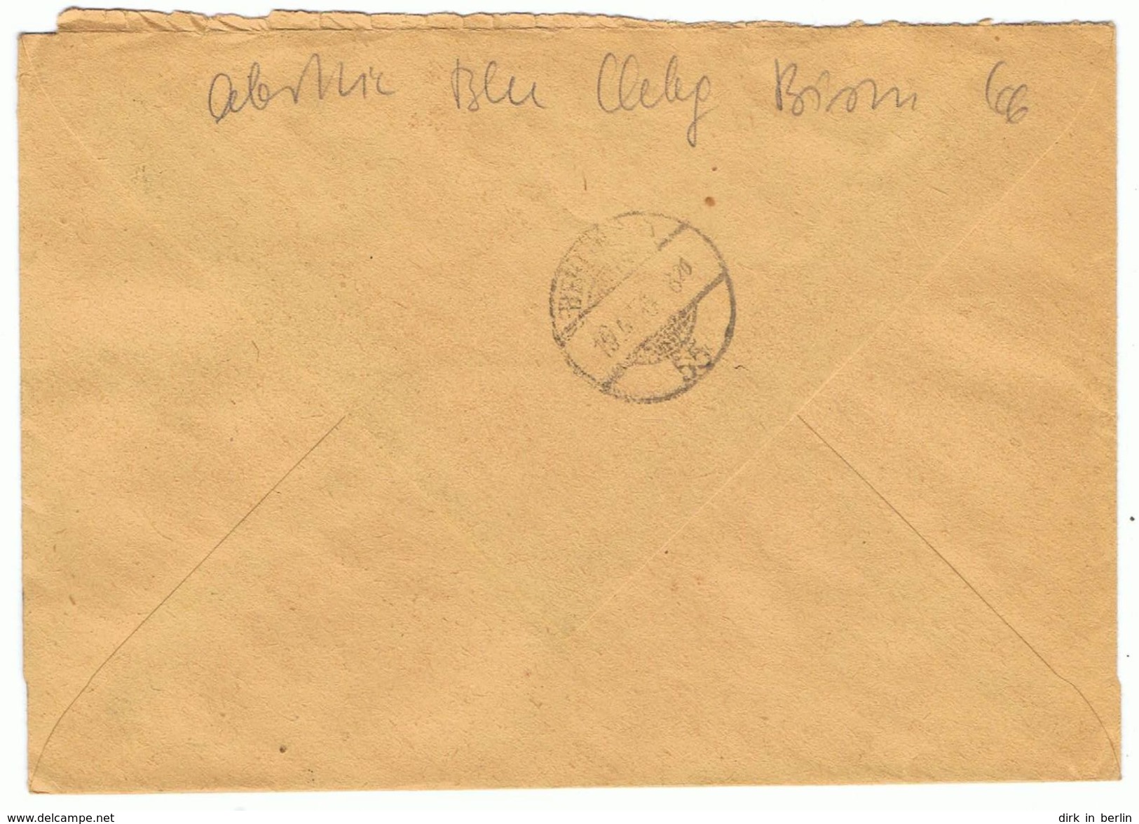 Cover D- DDR0124 Rohrpost # 1956 Berlin ¬ Mi 493 Eckrand DV! - Cartas & Documentos