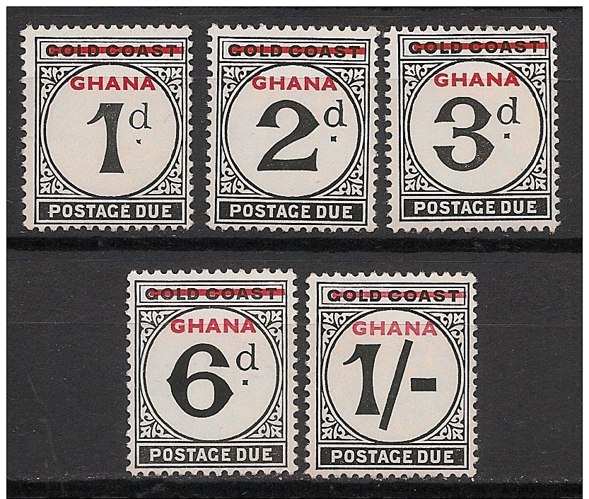 Ghana - 1958 - Taxe TT N°Yv. 1 à 5 - Série Complète - Neuf Luxe ** / MNH / Postfrisch - Ghana (1957-...)