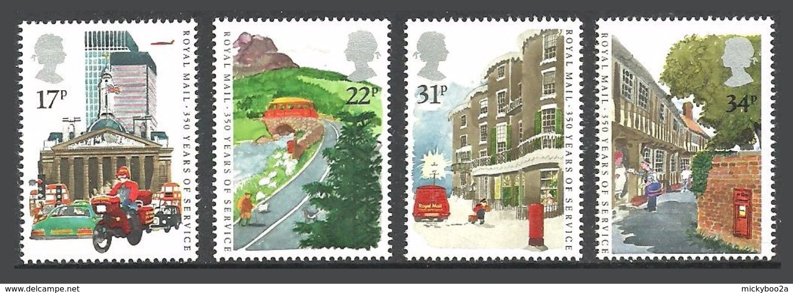 GB 1985 350 YEARS OF ROYAL MAIL MOTORBIKE POSTBOX SET MNH - Unused Stamps