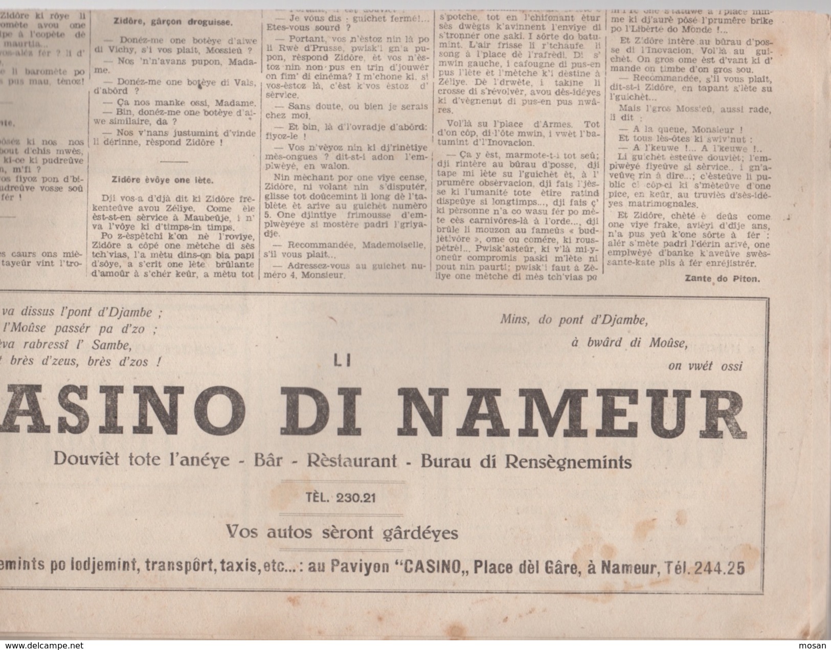 L'Arsouye. Gazette Wallonne De 1946. Casino, Cinéma Eden à Namur. Wépion. Wallonie - Belgique