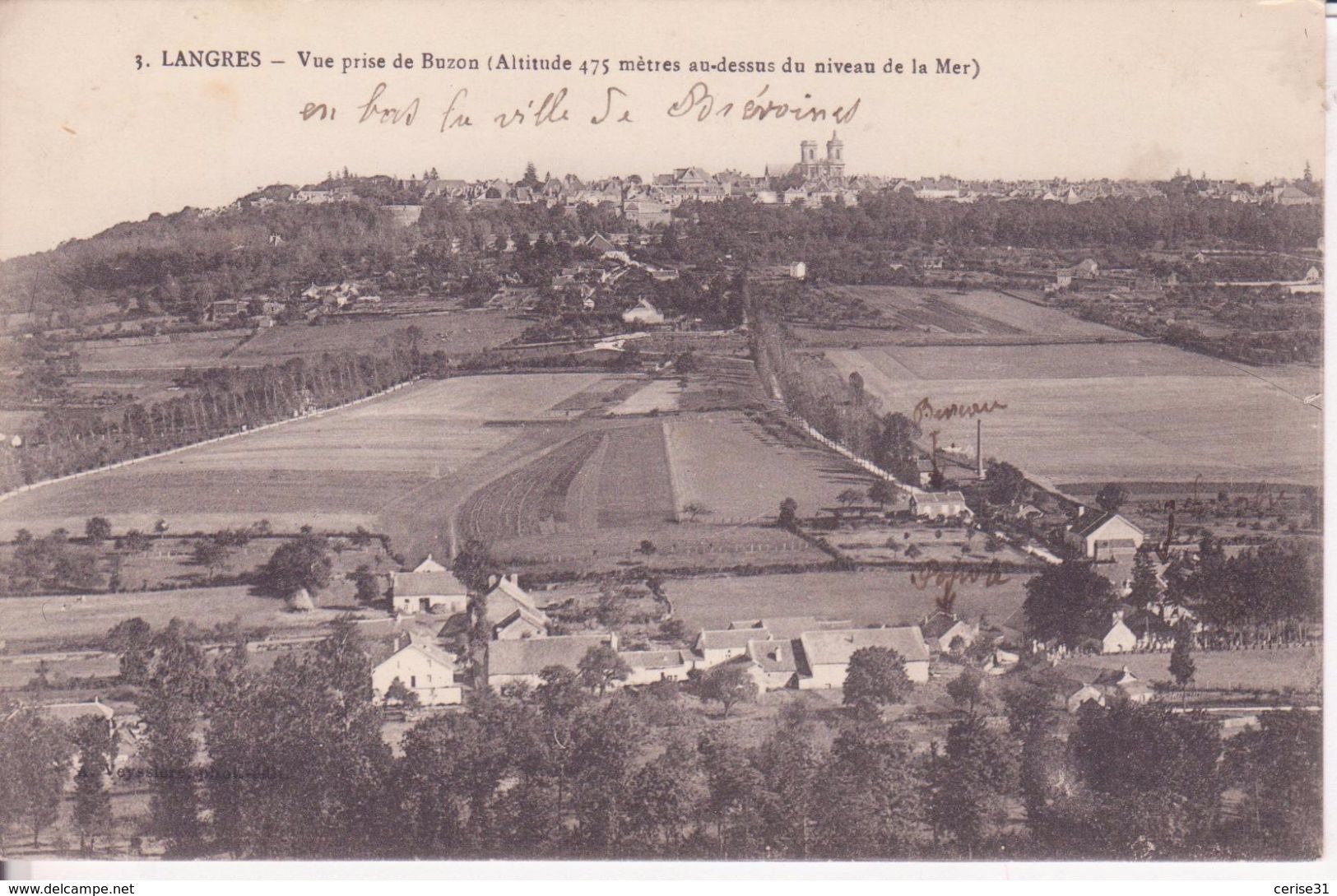 CPA -  3. LANGRES -Vue Prise De BUZON 475 M Alt Au Dessus Du Niveau De La Mer - Langres