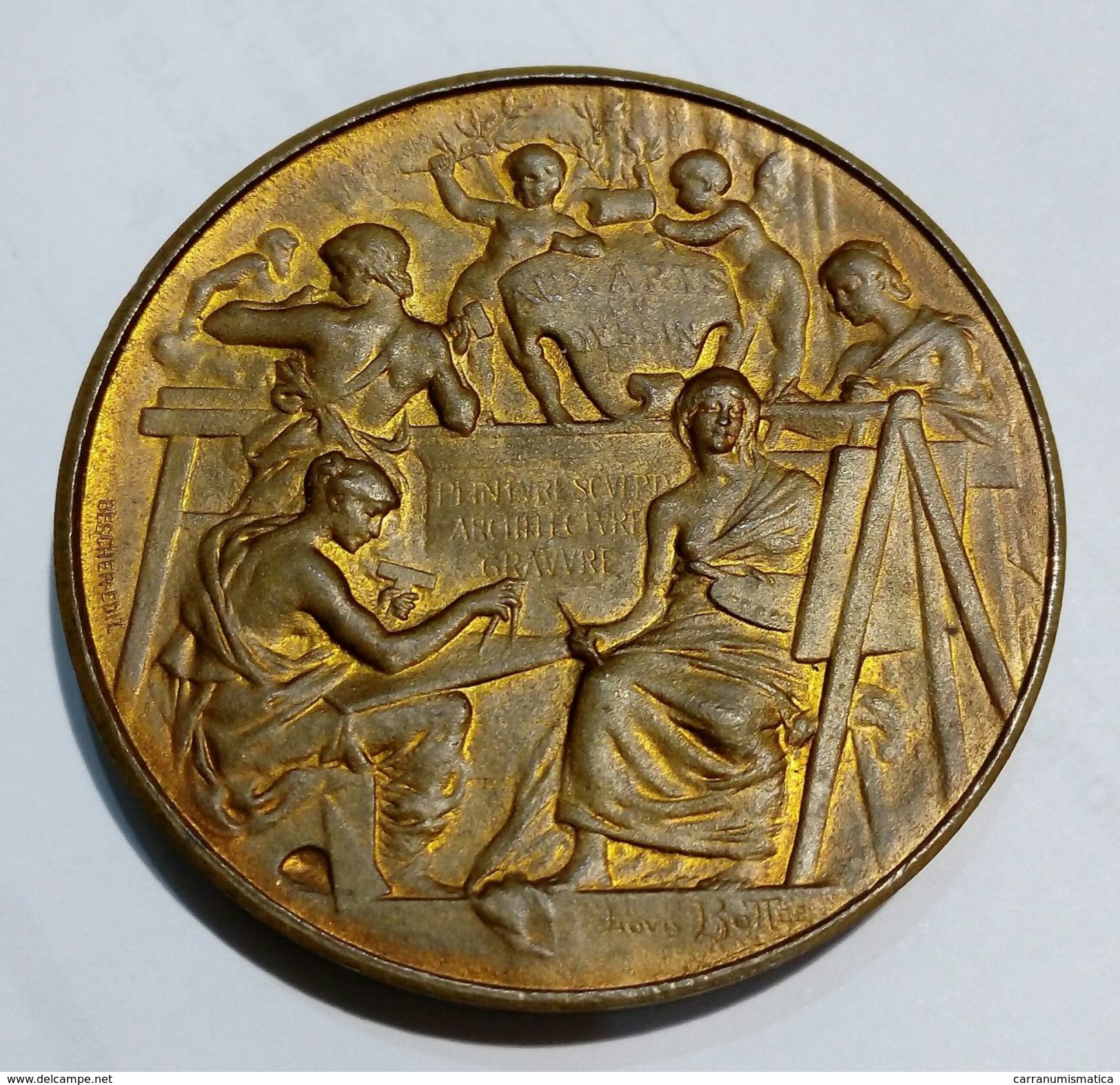 FRANCE - MEDAILLE De L' ECOLE Des BEAUX-ART De MARSEILLE - L. Bottée (XIX Siècle) Bronze / 50mm - Professionali / Di Società
