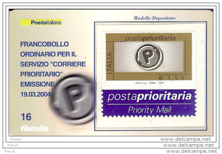 2004 - ITALIA (16) - TESSERA FILATELICA POSTA PRIORITARIA 1.50 - Tessere Filateliche