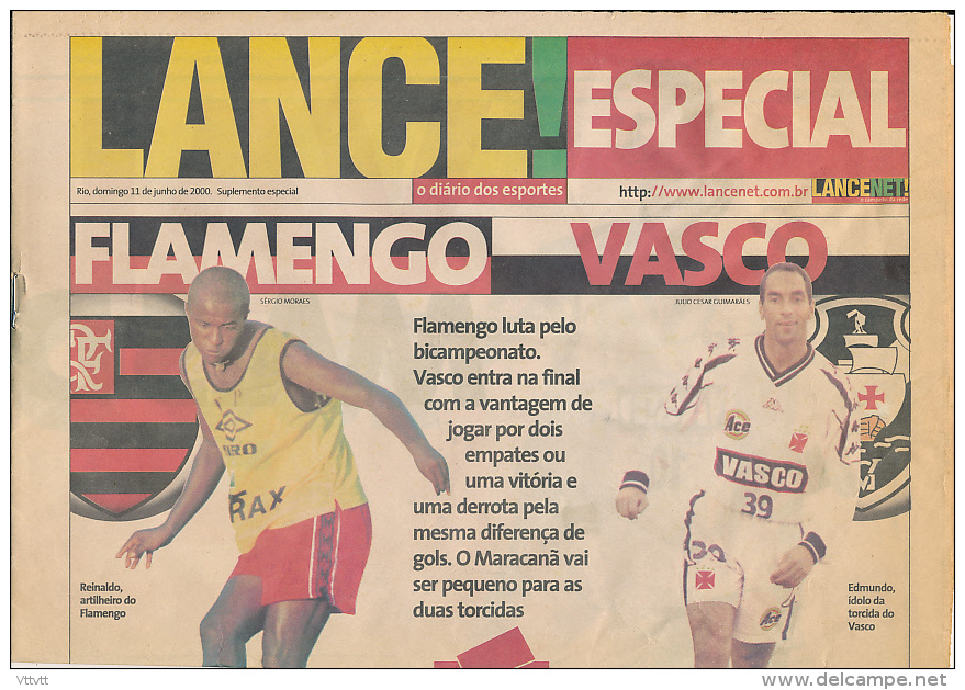 LANCE ! (2000) Journal Brésilien, Numéro Special Football, Match Flamengo-Vasco, Reinaldo, Edmundo, Pedrinho, Iranildo.. - Revues & Journaux