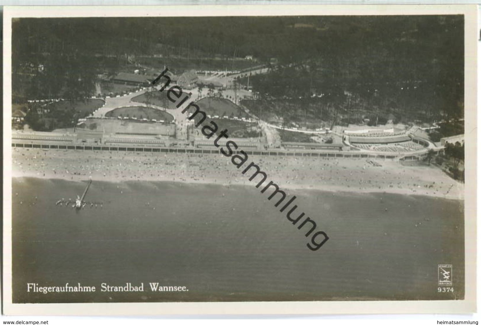 Berlin - Strandbad Wannsee - Fliegeraufnahme - Verlag Klinke & Co. Berlin - Foto-Ansichtskarte30er Jahre - Halensee
