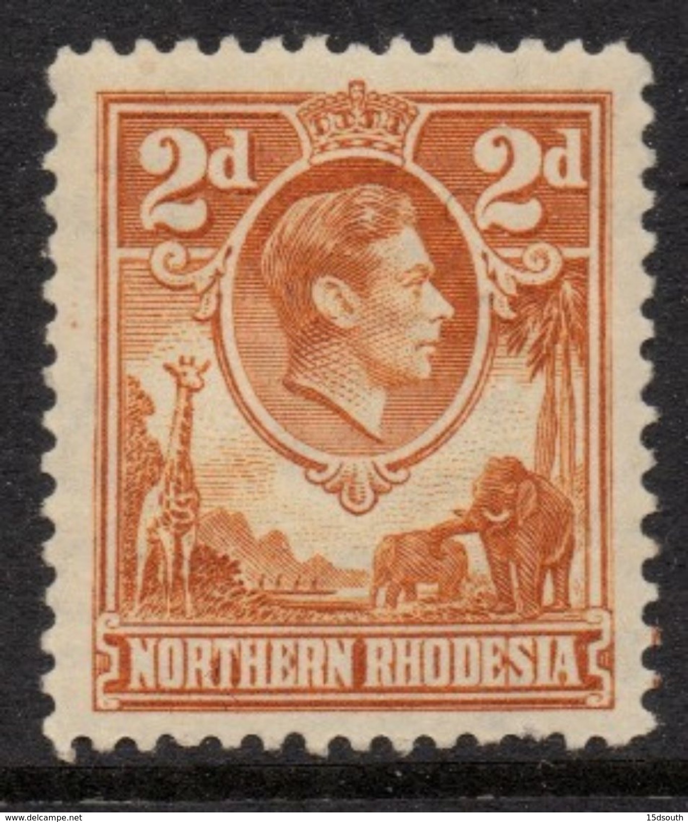 Northern Rhodesia - 1938 KGVI 2d Yellow-brown (*) # SG 31 - Rhodesia Del Nord (...-1963)