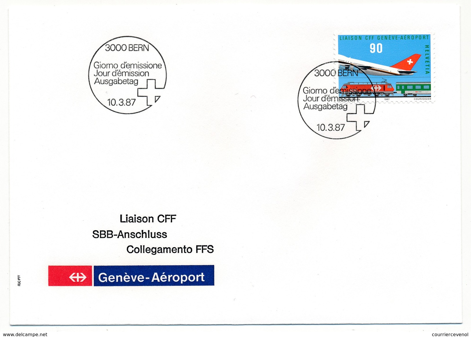 SUISSE - 6 Envel. FDC - Timbres Spéciaux 1987 - Poste Automobile, Académie Lausanne, Thermes Baden - Bern - 10/03/1987 - FDC