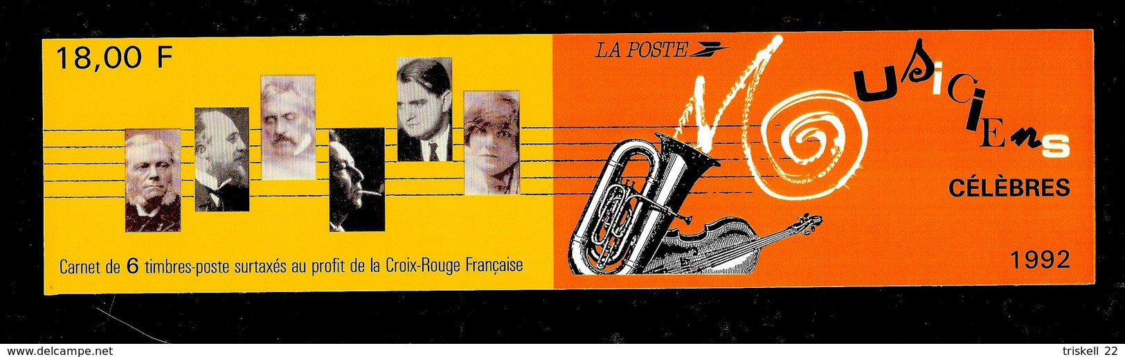 Couverture de carnet Croix Rouge - Commémoratifs - journée du timbre - vide de timbres : lot de 56 talons