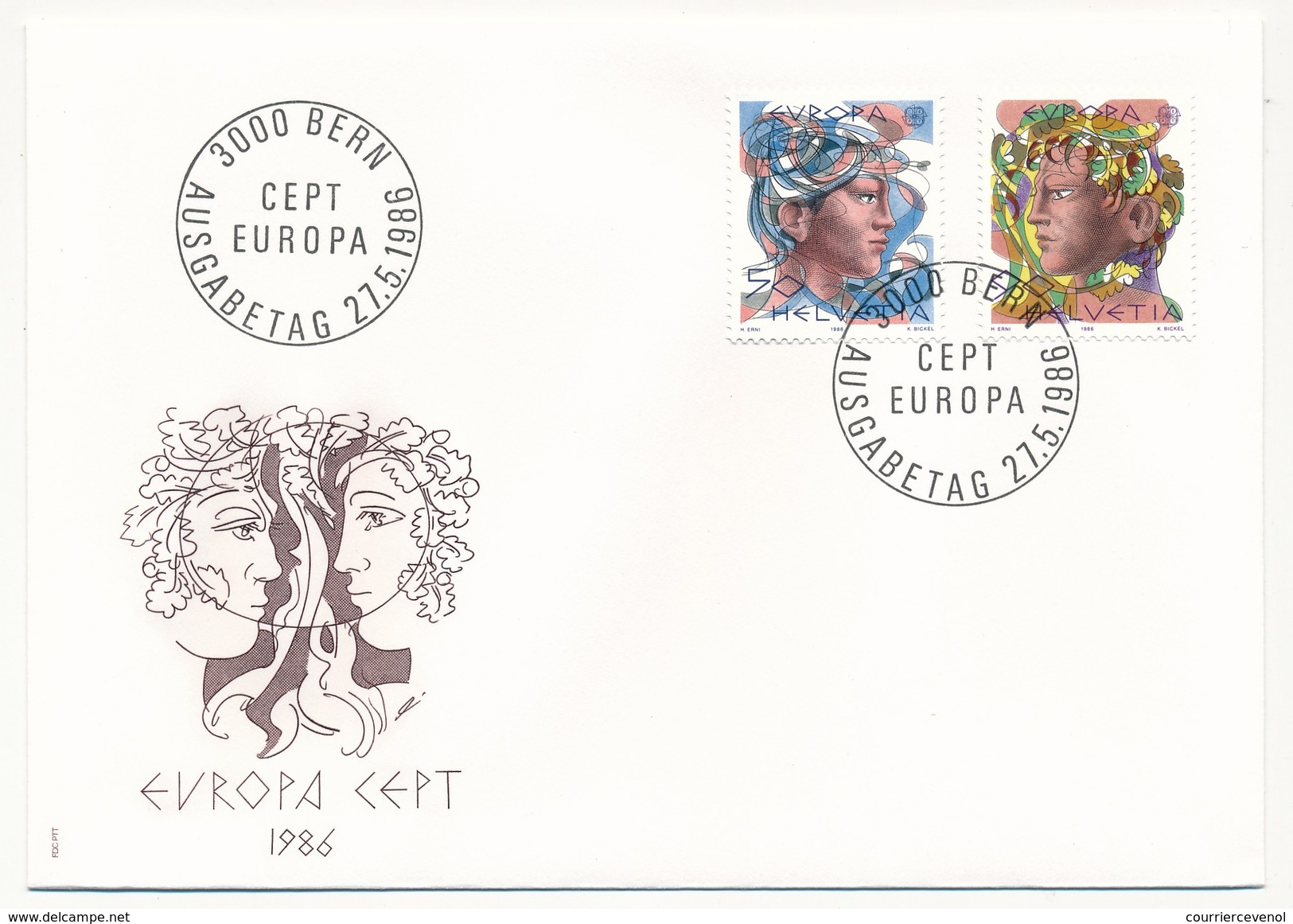 SUISSE - 3 Enveloppes FDC - EUROPA CEPT 1986 - Bern - 27/5/1986 - FDC